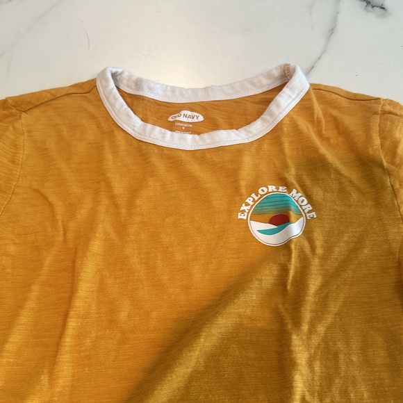 Old Navy yellow graphic tee shirt, small - Picture 3 of 5